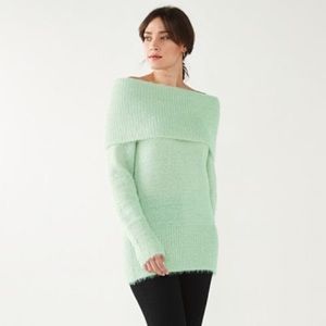 Mint green NINE WEST Off The Shoulder Sweater